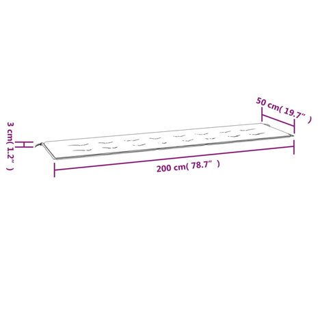 Tuinbankkussen 200x50x3 cm oxford stof zwart 7