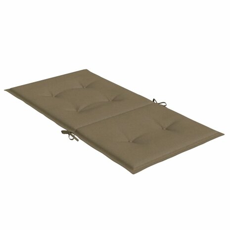 Stoelkussens 2 st lage rug 100x50x4 cm stof gemêleerd taupe 5