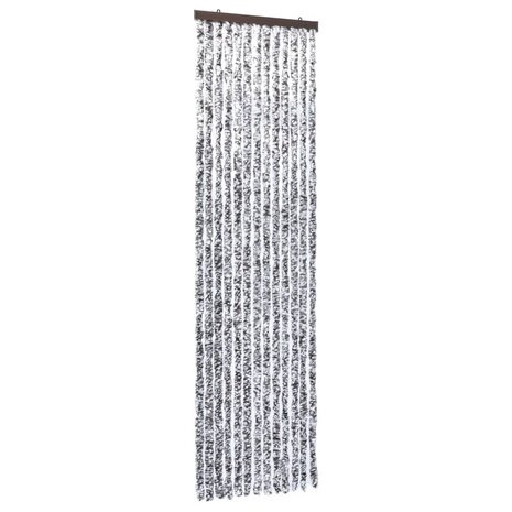 Vliegengordijn 56x185 cm chenille bruin en beige 2