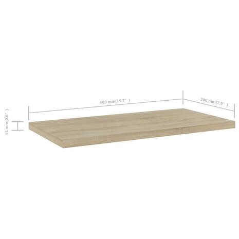 Wandschappen 4 st 40x20x1,5 cm bewerkt hout sonoma eikenkleurig 5