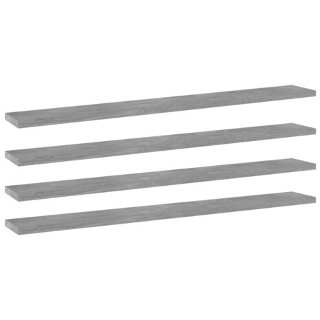 Wandschappen 4 st 80x10x1,5 cm bewerkt hout betongrijs 1