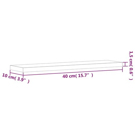 Wandschappen 4 st 40x10x1,5 cm bewerkt hout bruin eikenkleur 9