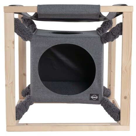 Quapas! Kattenbed met hangmat Catcube M 54x54x54 cm grijs 3