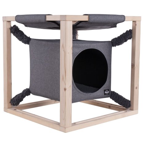 Quapas! Kattenbed met hangmat Catcube M 54x54x54 cm grijs 4