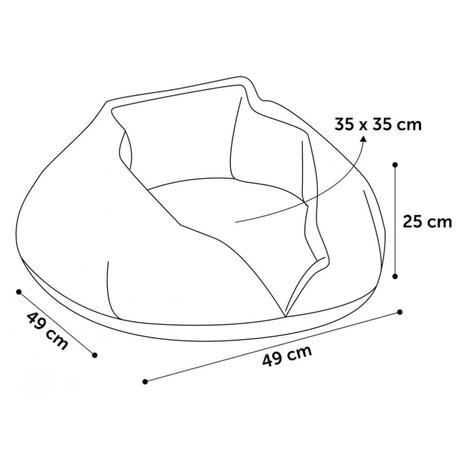 FLAMINGO Kattengrot Zupo 49x49x25 cm rond grijs en crèmekleurig 4