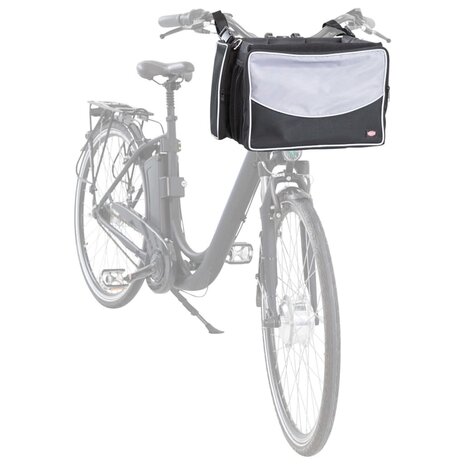 TRIXIE Fietsmand voor huisdieren voorop 41x26x26 cm zwart en grijs 10