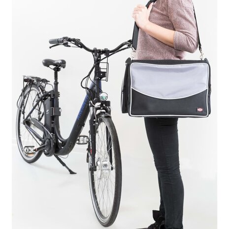 TRIXIE Fietsmand voor huisdieren voorop 41x26x26 cm zwart en grijs 12