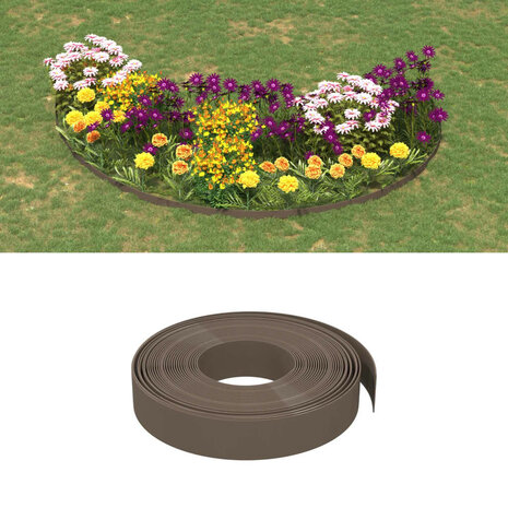 Tuinranden 2 st 10 m 10 cm polyetheen bruin 1