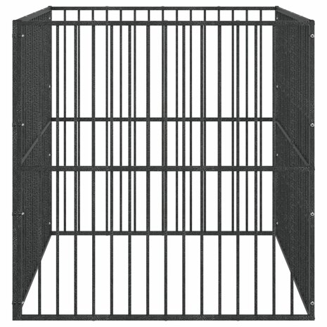 Hondenkennel 4 panelen gepoedercoat staal zwart 4