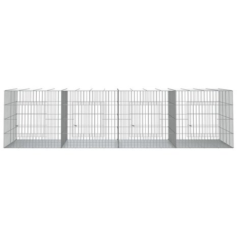 Konijnenkooi met 4 panelen 217x79x54 cm gegalvaniseerd ijzer 3