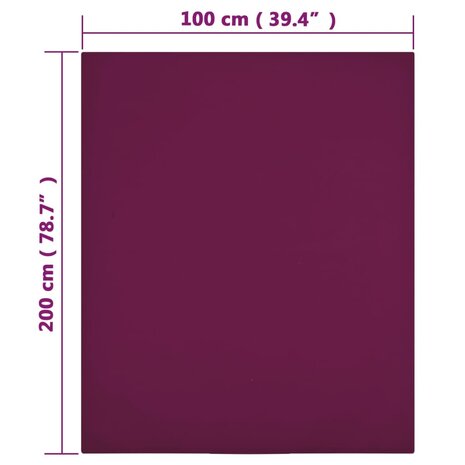 Hoeslaken jersey 100x200 cm katoen bordeauxrood 4