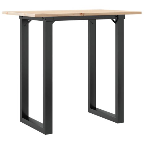 Eettafel O-frame 80x50x75 cm massief grenenhout en gietijzer 6