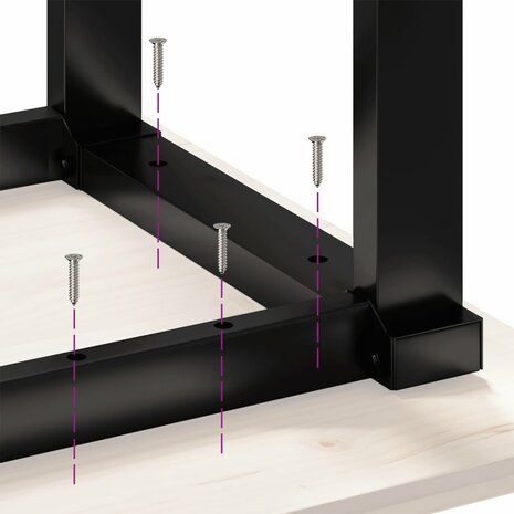 Eettafel O-frame 60x60x75,5 cm massief grenenhout en gietijzer 8