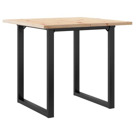 Eettafel O-frame 80x80x75,5 cm massief grenenhout en gietijzer 2