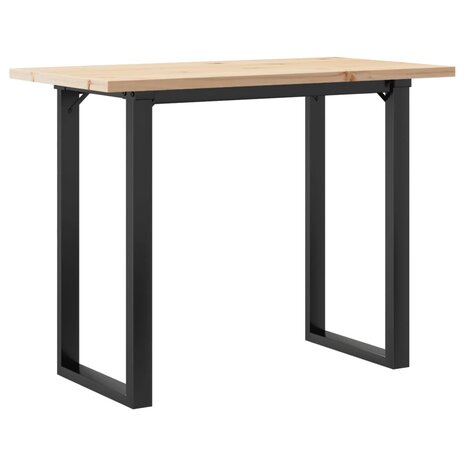 Eettafel O-frame 100x50x75,5 cm massief grenenhout en gietijzer 2