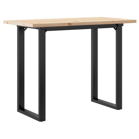 Eettafel O-frame 100x50x75,5 cm massief grenenhout en gietijzer 6