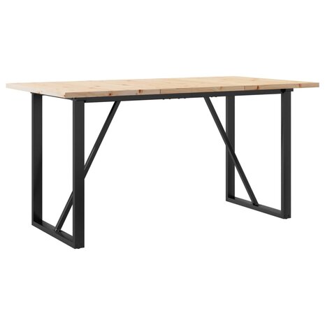 Eettafel O-frame 160x80x75,5 cm massief grenenhout en gietijzer 2