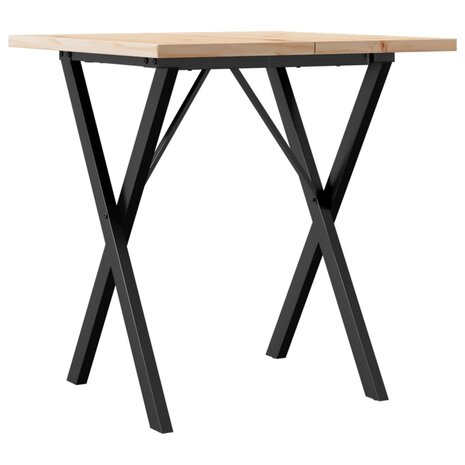 Eettafel X-frame 60x60x75,5 cm massief grenenhout en gietijzer 6