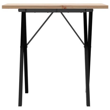 Eettafel X-frame 80x50x75,5 cm massief grenenhout en gietijzer 4