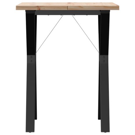 Eettafel Y-frame 60x60x75,5 cm massief grenenhout en gietijzer 4