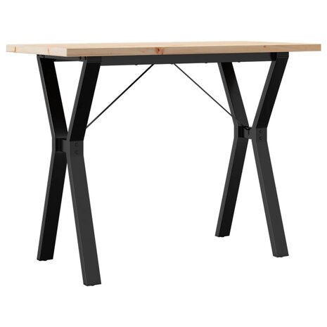 Eettafel Y-frame 100x50x75,5 cm massief grenenhout en gietijzer 2