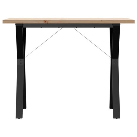 Eettafel Y-frame 100x50x75,5 cm massief grenenhout en gietijzer 4