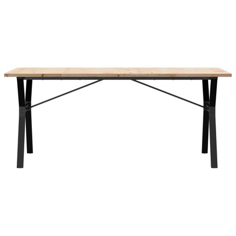 Eettafel Y-frame 180x90x75,5 cm massief grenenhout en gietijzer 4