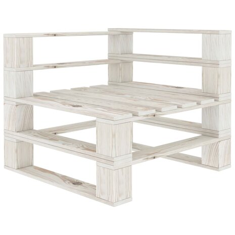 Tuinbank 4-zits pallet hout wit 6