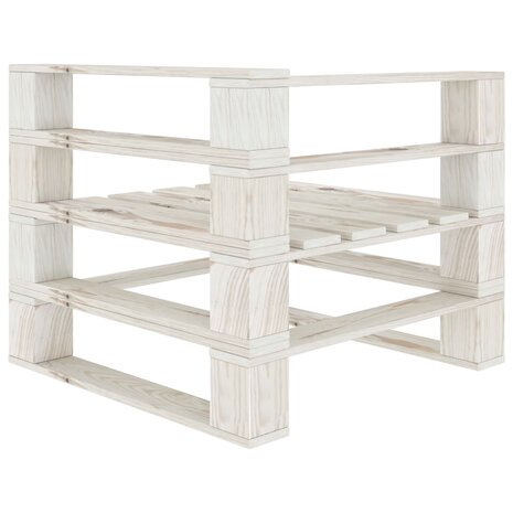 Tuinbank 4-zits pallet hout wit 8