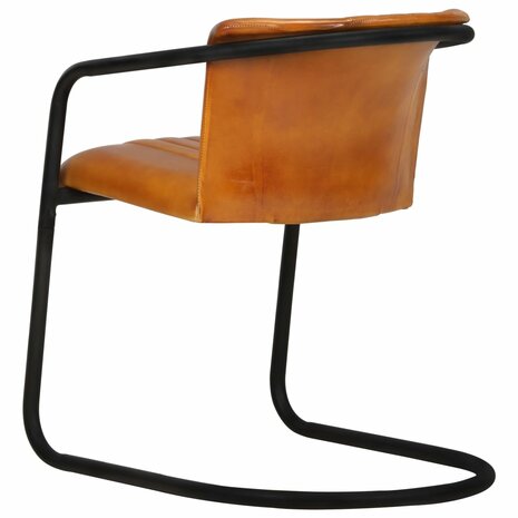 Eetkamerstoelen 2 st echt leer bruin tan 5