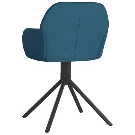 Eetkamerstoelen draaibaar 2 st fluweel blauw 6