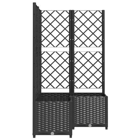 Plantenbak met latwerk 80x80x136 cm polypropeen zwart 5