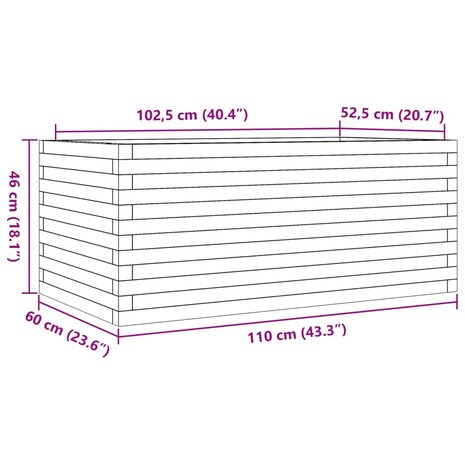 Plantenbak 110x60x46 cm geïmpregneerd grenenhout 10