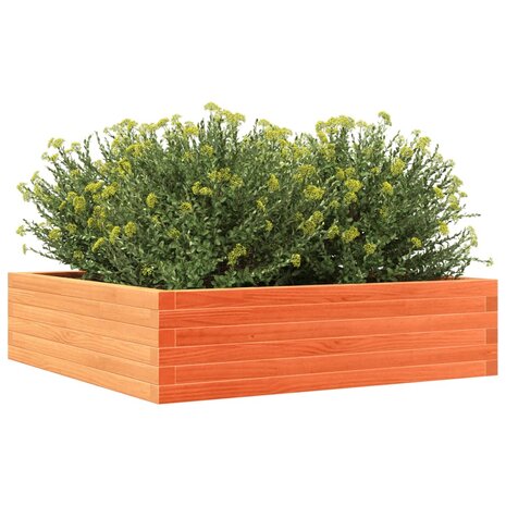 Plantenbak 90x90x23 cm massief grenenhout wasbruin 4