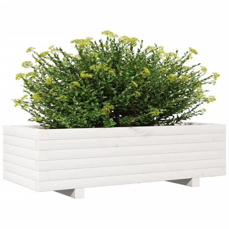 Plantenbak 90x40x26,5 cm massief grenenhout wit 4