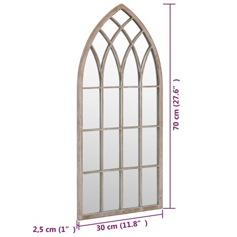 Tuinspiegel 70x30 cm ijzer zandkleurig 6