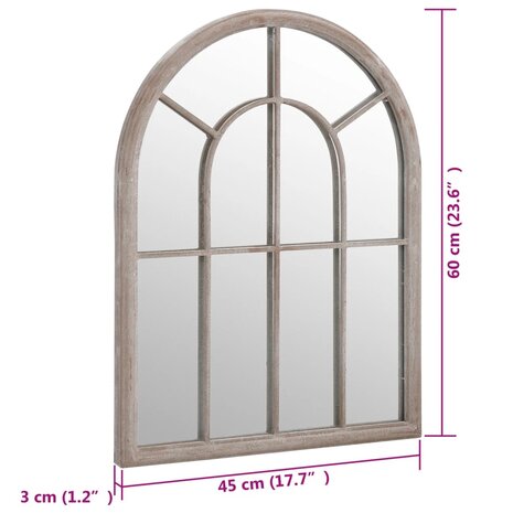 Tuinspiegel 60x45 cm ijzer zandkleurig 6