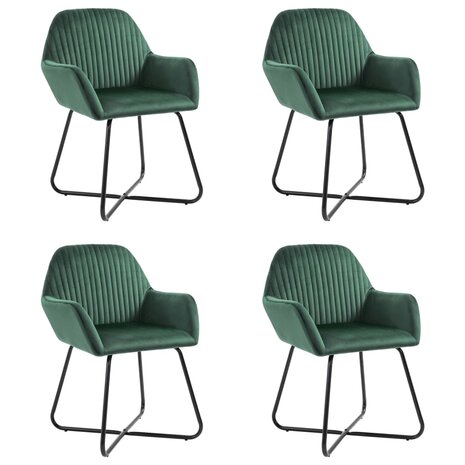 Eetkamerstoelen 4 st fluweel groen 1