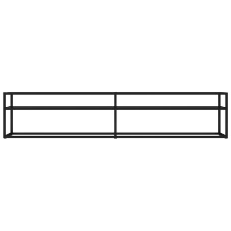 Tv-meubel 200x40x40,5 cm gehard glas zwart 3