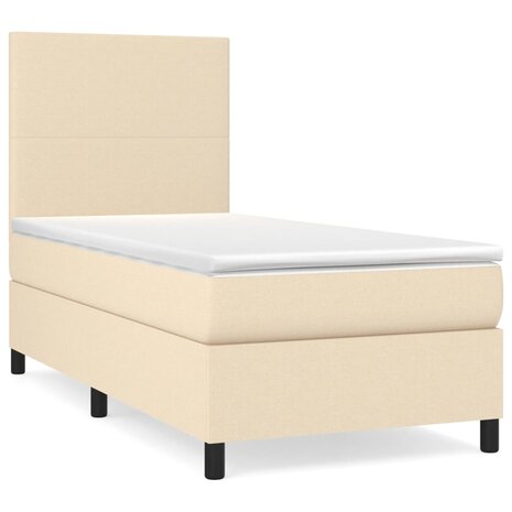 Boxspring met matras stof crèmekleurig 80x200 cm 2