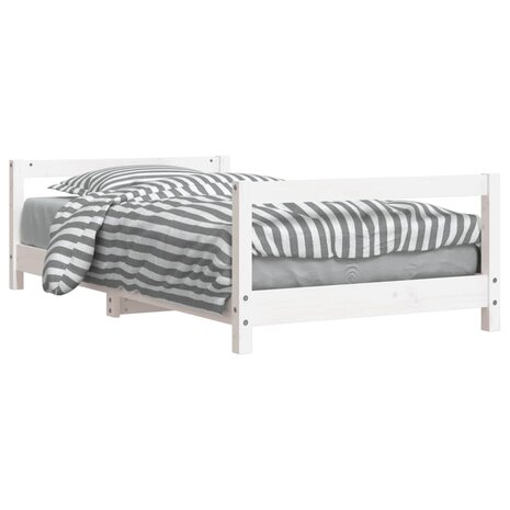 Kinderbedframe 80x160 cm massief grenenhout wit 2