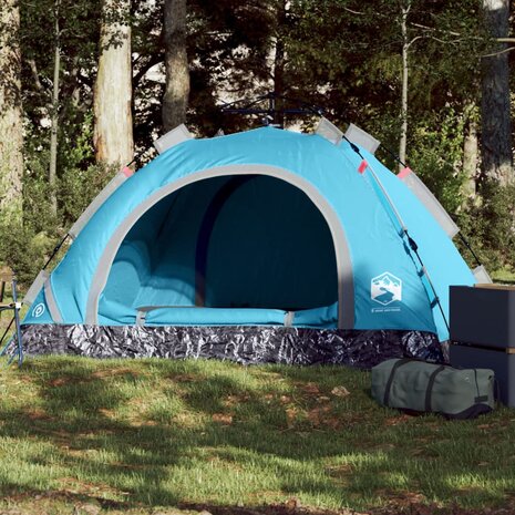 Tent 2-persoons snelontgrendeling blauw 1