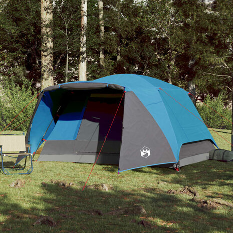 Tent met luifel 4-persoons waterdicht blauw 3