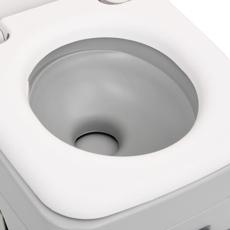 Campingtoilet draagbaar 10+10 L HDPE grijs en wit 8