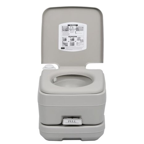 Kampeertoilet draagbaar 10 + 10 L grijs 6