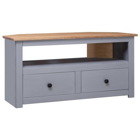 Tv-hoekkast Panama Range 93x49x49 cm massief grenenhout grijs 1