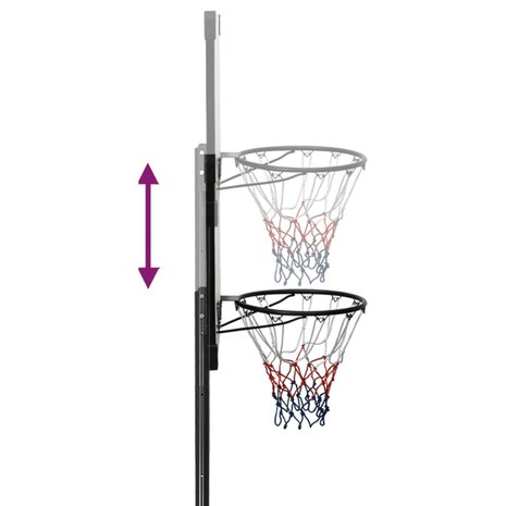 Basketbalstandaard 280-350 cm polycarbonaat transparant 7