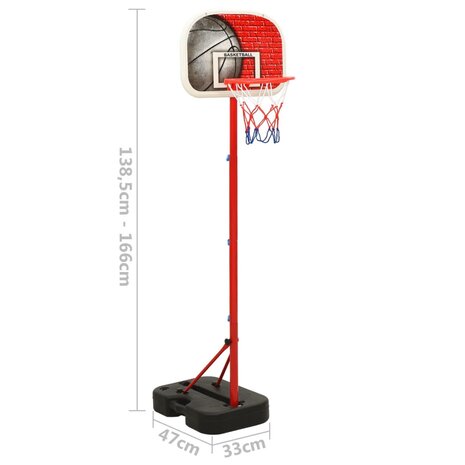 Basketbalset draagbaar verstelbaar 138,5-166 cm 8