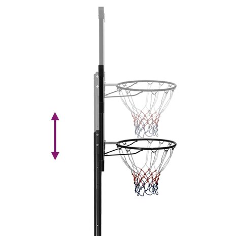 Basketbalstandaard 256-361 cm polycarbonaat transparant 5