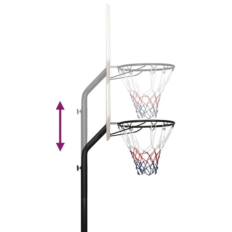 Basketbalstandaard 237-307 cm polyetheen wit 8